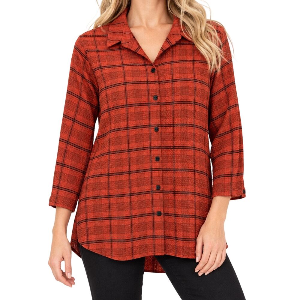 Habitat Sz Medium Dark Orange/Reddish Wearable Art Shirt Top Thanksgiving Fall